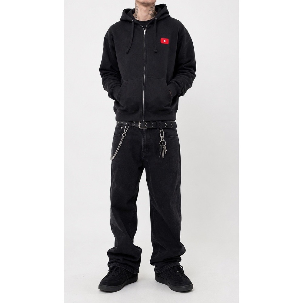 YouTube Hoodie Men Size XL Logo black Sweatshirt Google Video Vlog Tech